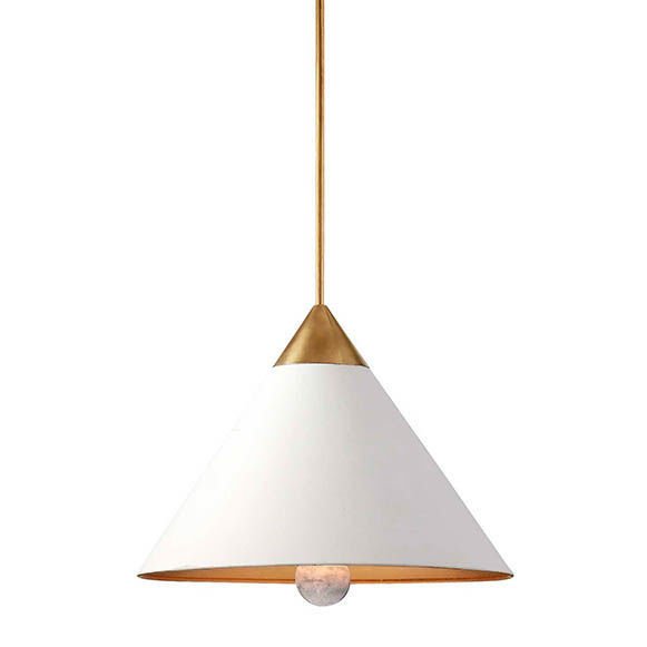 Подвесной светильник Cleo Pendant Brass & White Латунь Белый в Краснодаре | Loft Concept 