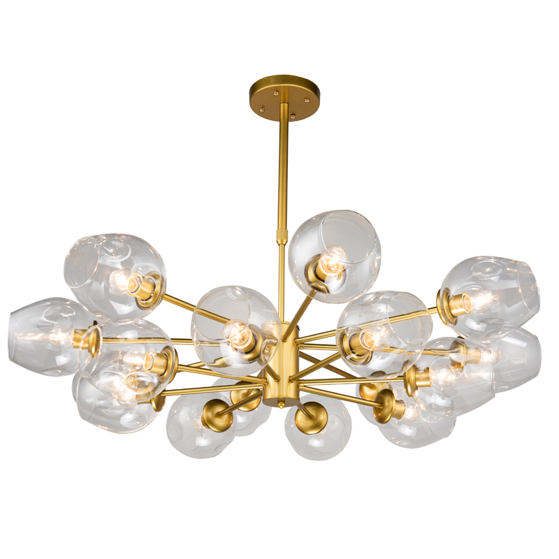 Люстра Branching Bubble Chandelier gold 16 Глянцевое золото Прозрачный в Краснодаре | Loft Concept 