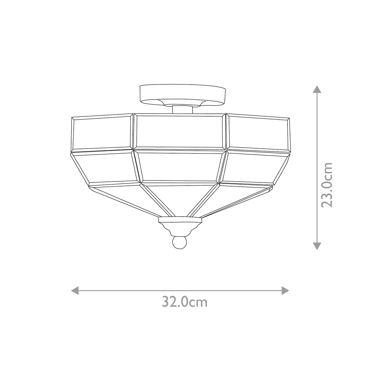 Потолочный светильник шестигранной формы с прозрачными стеклянным плафоном Elstead Lighting в Краснодаре