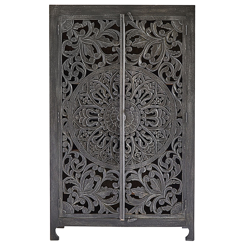 Шкаф Indian Antique White Furniture Cupboard Mistry серый Серый в Краснодаре | Loft Concept 