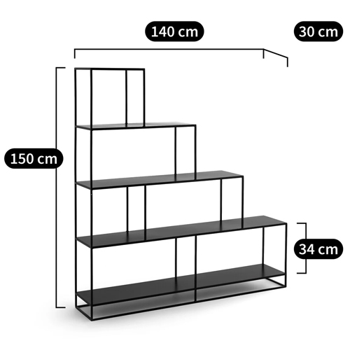 Ступенчатый стеллаж Menzie Steps Metal Rack Black в Краснодаре