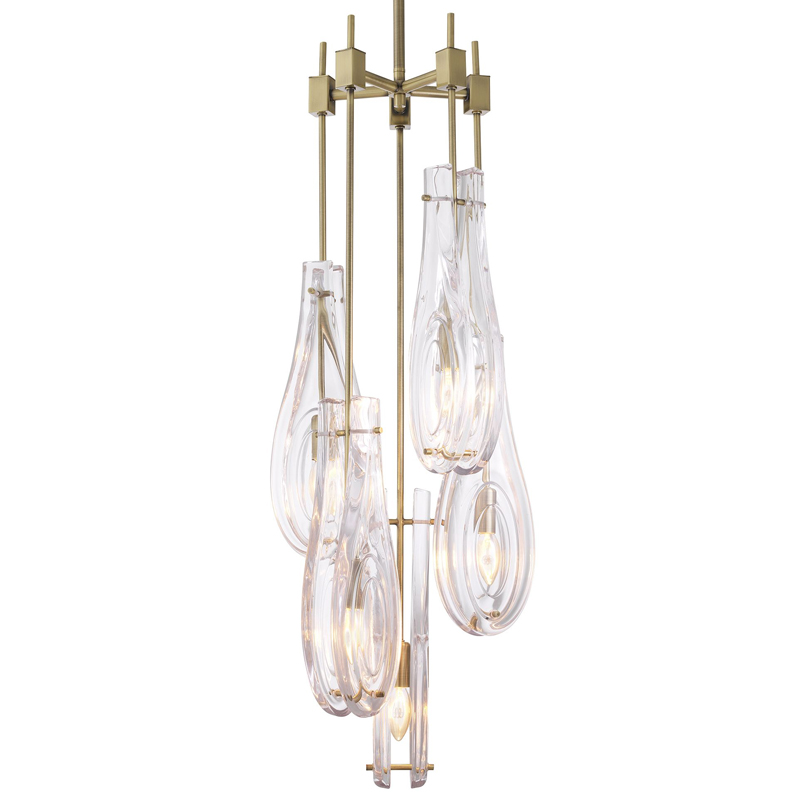 Люстра Eichholtz Chandelier Bellano L Brass Латунь Прозрачный в Краснодаре | Loft Concept 