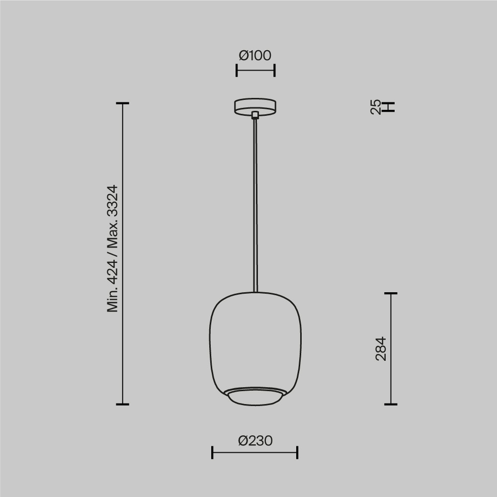 Подвесной светильник Brio Серый 3000К 12Вт в Краснодаре