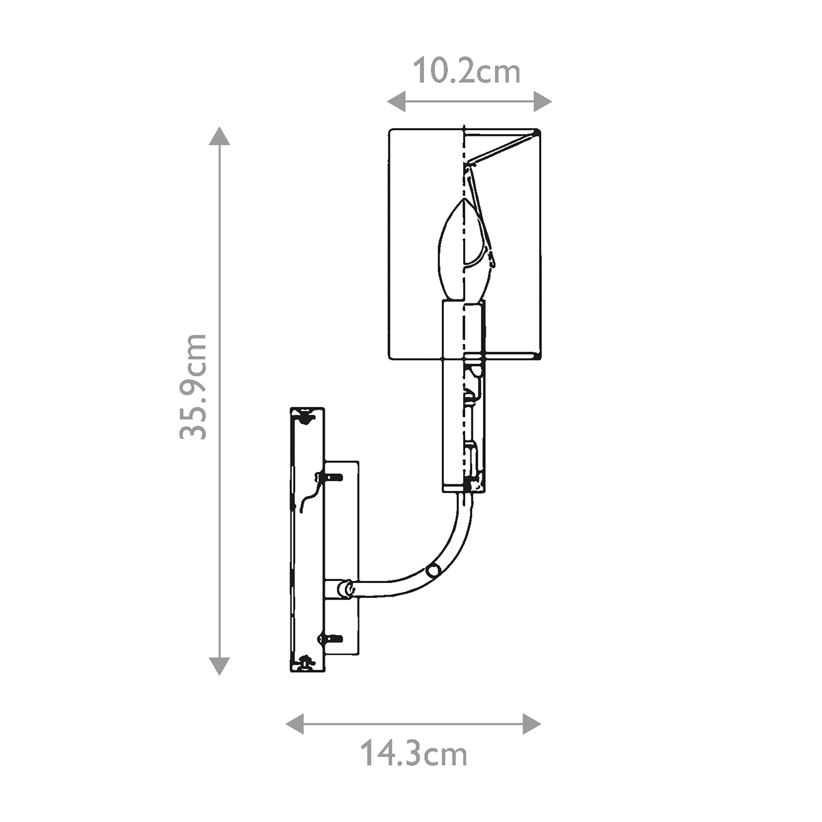 Бра с прямоугольным основанием цвета хром и белым цилиндрическим льняным абажуром Feiss в Краснодаре