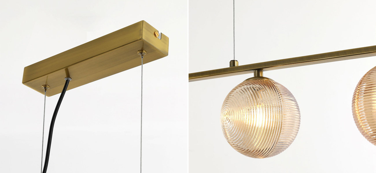 Современная люстра Perforated Glass 4 лампы Латунь - фото №1