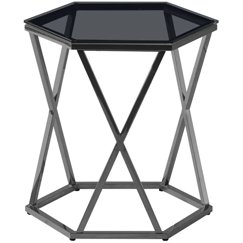 Стол приставной Ormando Collection Dark Chrome №2 Темный хром Стекло Смок Стол приставной Ormando Collection Dark Chrome №2 Темный хром Стекло Смок в Краснодаре | Loft Concept