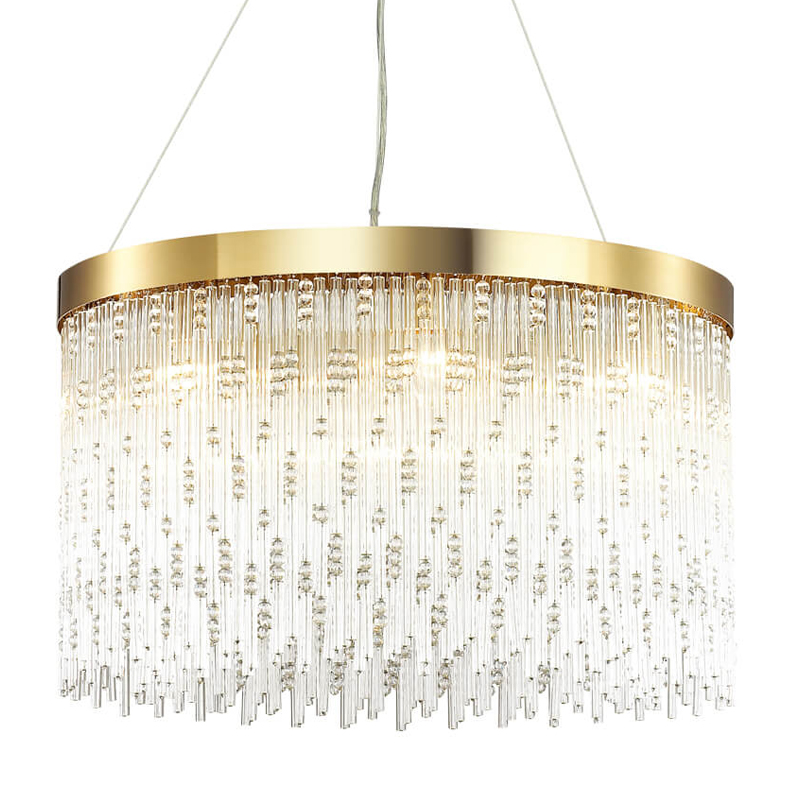 Люстра Hailstorm Rain Kerri Chandelier gold 60 Прозрачный (Transparent) Золотой в Краснодаре | Loft Concept 