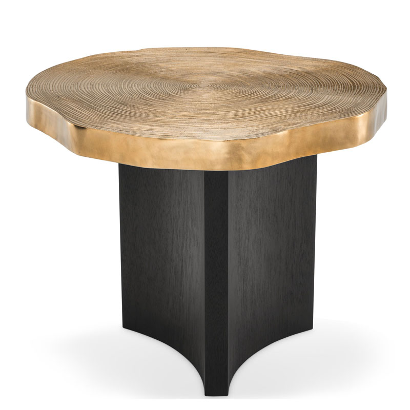 Приставной стол Eichholtz SIDE TABLE THOUSAND OAKS Черный Мрамор Nero Глянцевое золото в Краснодаре | Loft Concept 