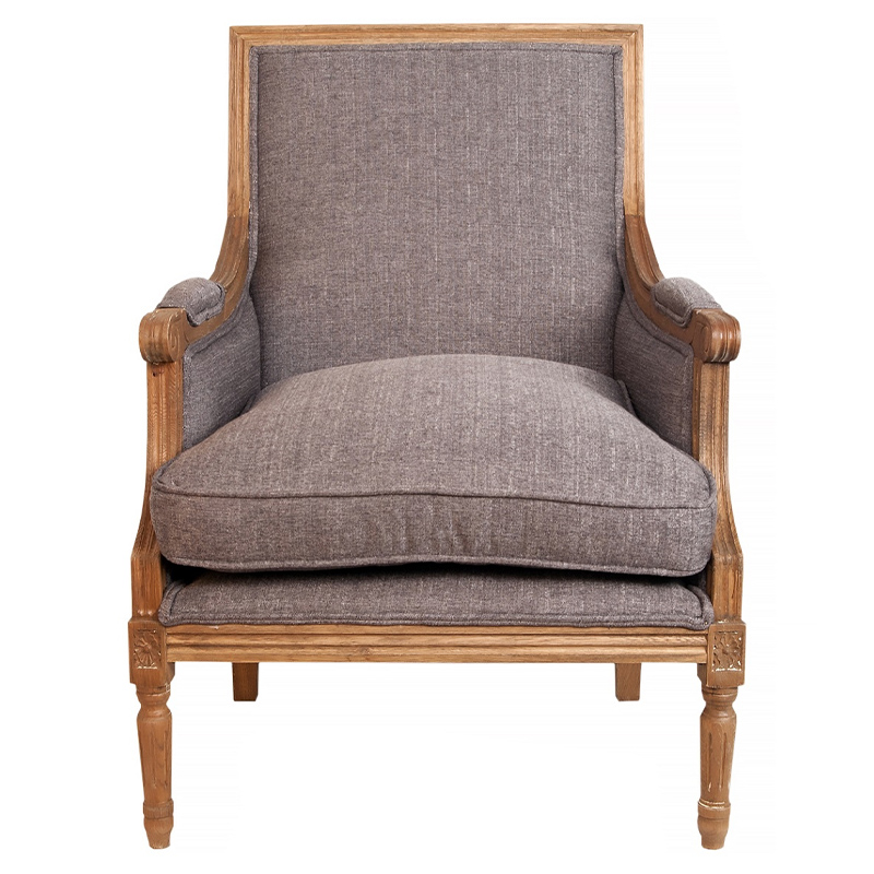 Кресло William Classical Armchair grey flax Серый Коричневый в Краснодаре | Loft Concept 