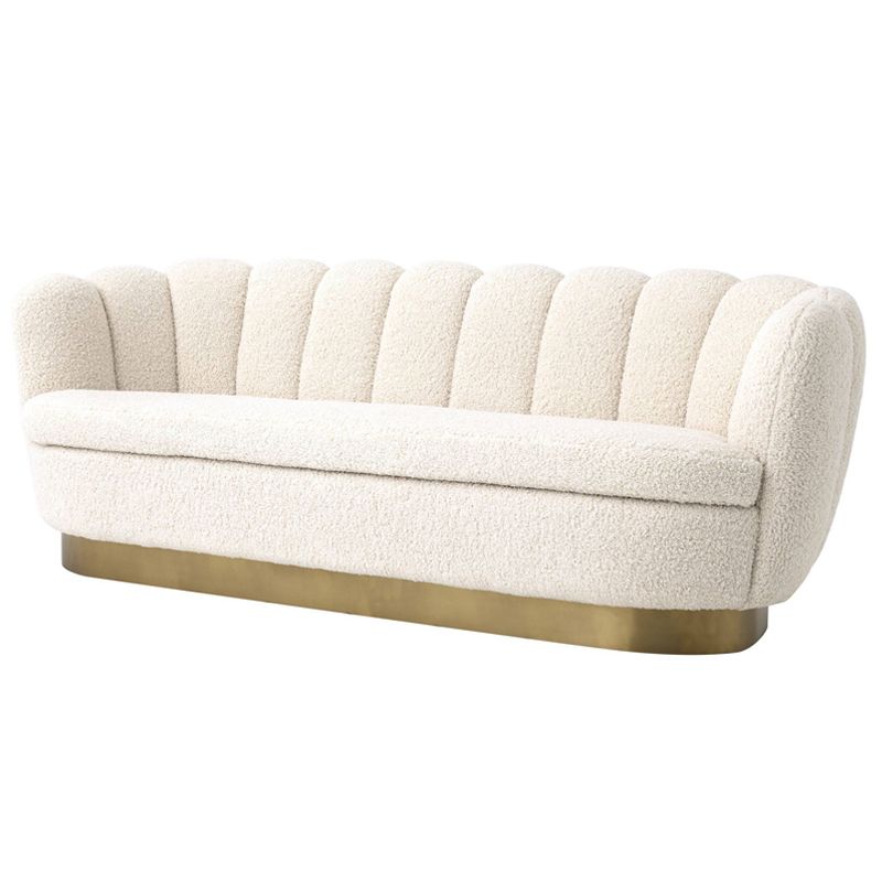 Диван Eichholtz Sofa Mirage faux shearling Белый Латунь в Краснодаре | Loft Concept 