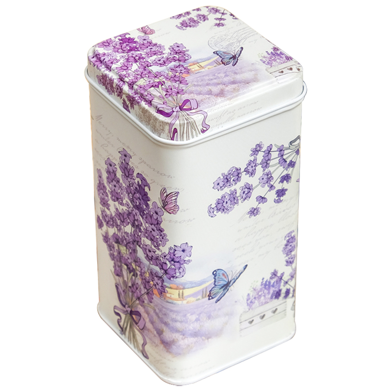 Шкатулка металлическая Lavender Bouquet Metal Box Бежевый Сиреневый Мульти в Краснодаре | Loft Concept 