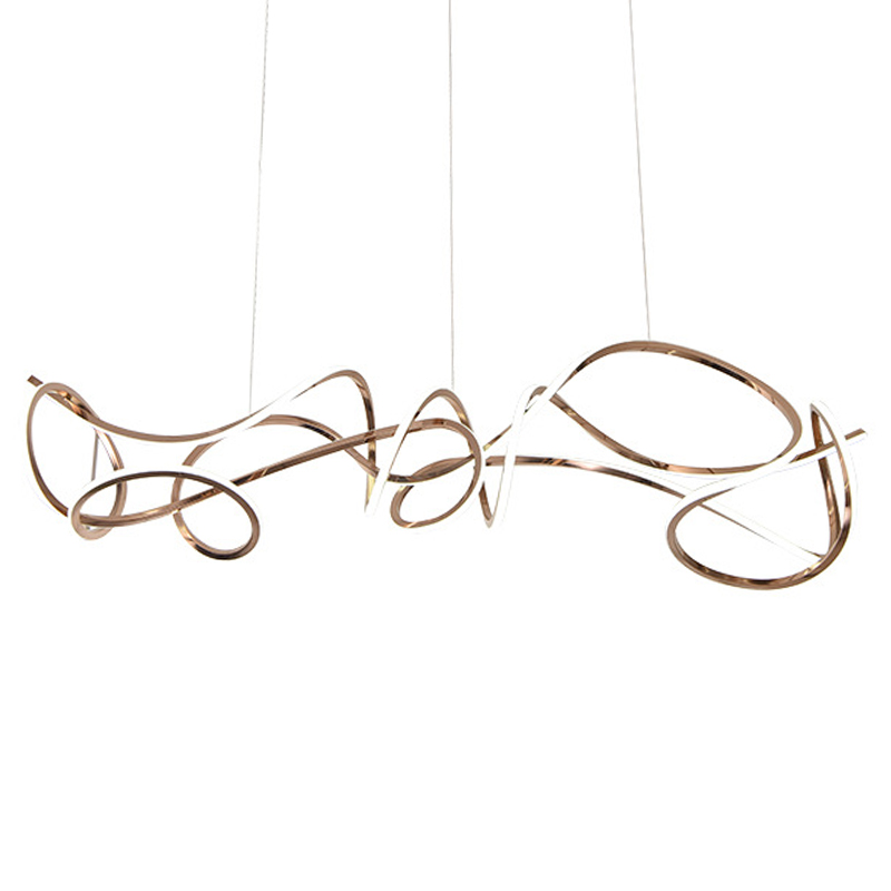 Светодиодная люстра Curly Ribbon Light Глянцевое золото в Краснодаре | Loft Concept 