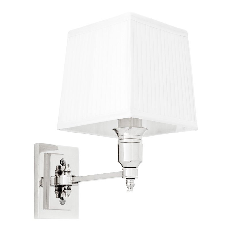 Бра Wall Lamp Lexington Single Nickel+White Никель Белый в Краснодаре | Loft Concept 