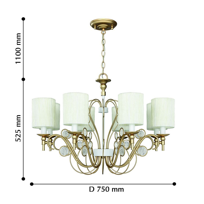 Ажурная люстра с тканевыми плафонами Montpellier D75 см в Краснодаре