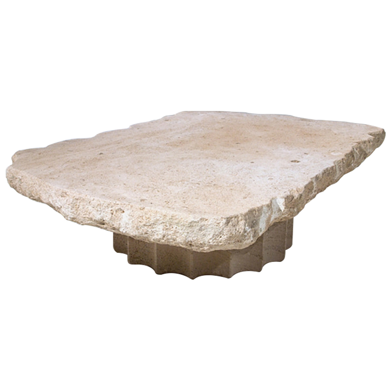 Кофейный стол Travertine Column Coffee Table Бежевый Песочный в Краснодаре | Loft Concept 