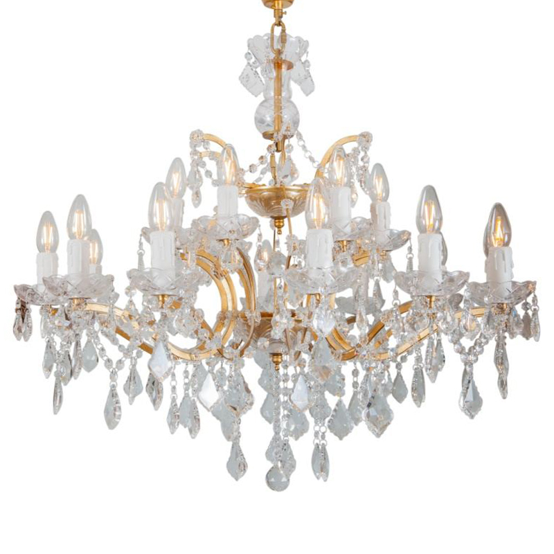 Люстра 19th c. Rococo IRON & CLEAR CRYSTAL GOLD Chandelier 18 Золотой Прозрачное Стекло в Краснодаре | Loft Concept 