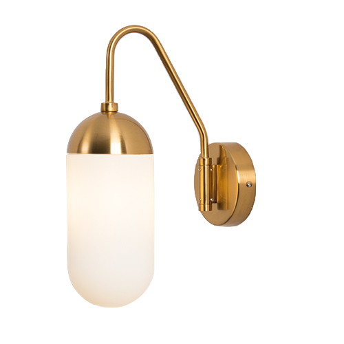 Бра Pelle Sconce short Gooseneck Clear Shade Латунь Белый в Краснодаре | Loft Concept 