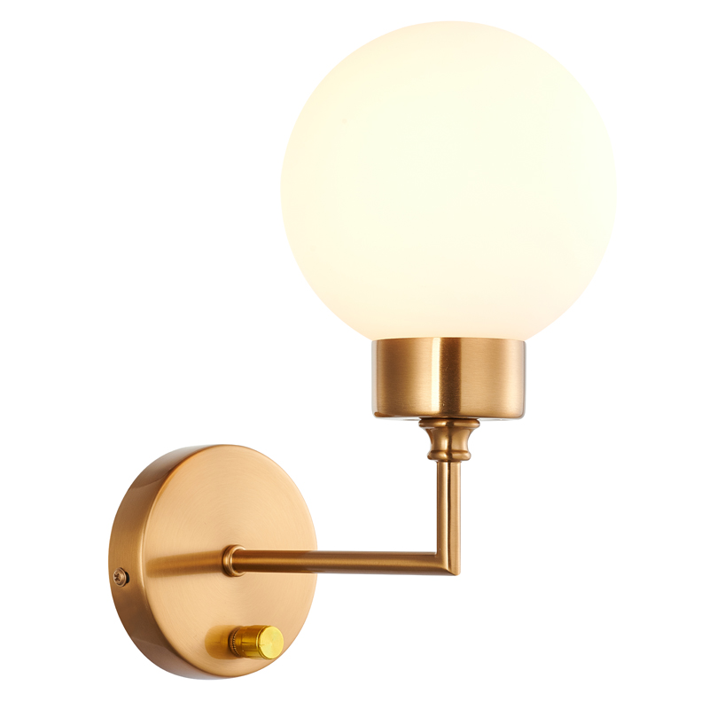 Бра Zibille Sconce brass Латунь Белое матовое стекло в Краснодаре | Loft Concept 