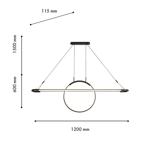 Светодиодная люстра Black LED Circle and Oval Lamp в Краснодаре