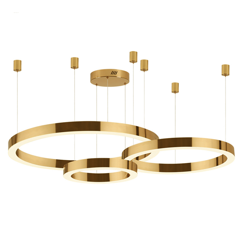 Люстра 3 Gold Ring Horizontal Золотой в Краснодаре | Loft Concept 