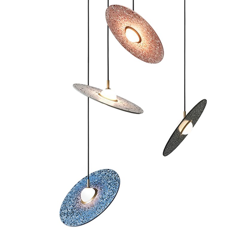 Подвесной светильник Stone Disc Haning Pendant Серый Синий Черный Розовый (Rose) в Краснодаре | Loft Concept 