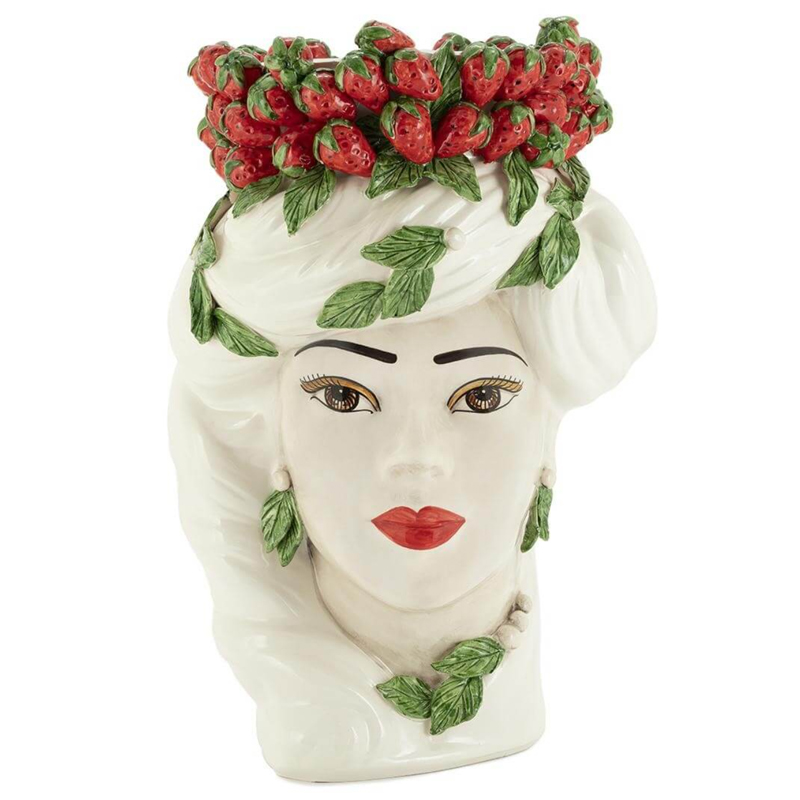 Ваза VASE STRAWBERRIES HEAD LADY BIG White Красный Белый в Краснодаре | Loft Concept 