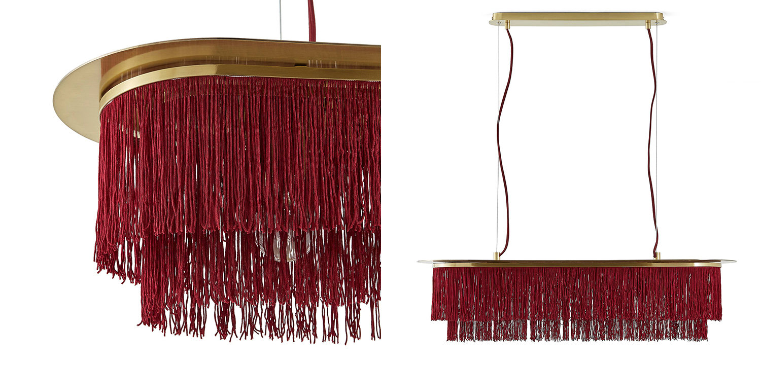 Люстра Houtique Linear Chandelier Burgundy - фото