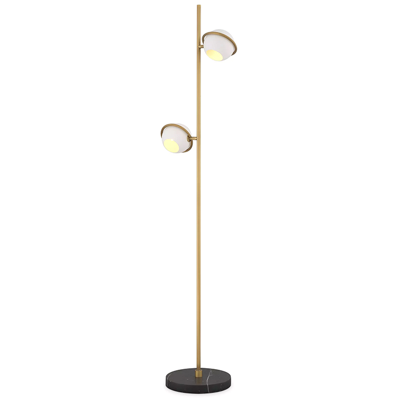 Торшер Eichholtz Floor Lamp Aprillia Золотой Белый Черный Мрамор Nero в Краснодаре | Loft Concept 