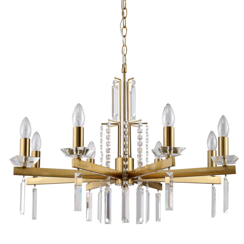 Люстра Vivien Crystal Brass Chandelier 8 Латунь Серый в Краснодаре | Loft Concept 