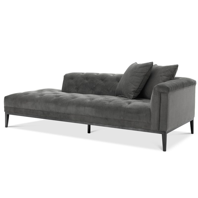 Кушетка Eichholtz Lounge Sofa Cesare Right grey Серый Темная бронза в Краснодаре | Loft Concept 