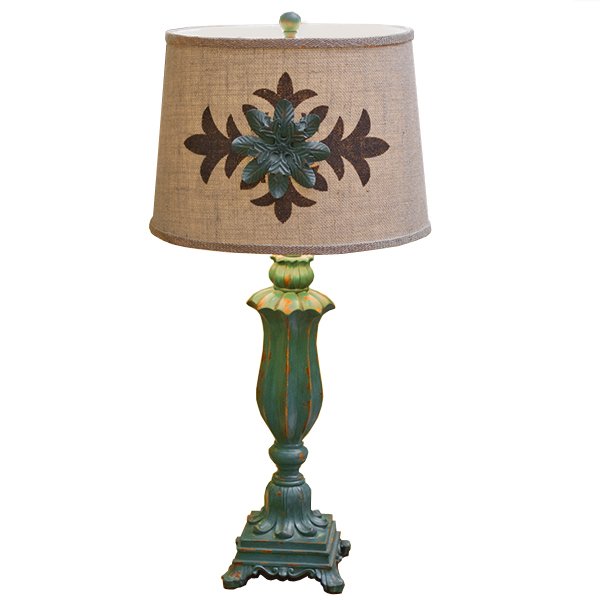 Настольная лампа Cross Ornament Provence table lamp Малахит (зеленый) Бежево-серый в Краснодаре | Loft Concept 