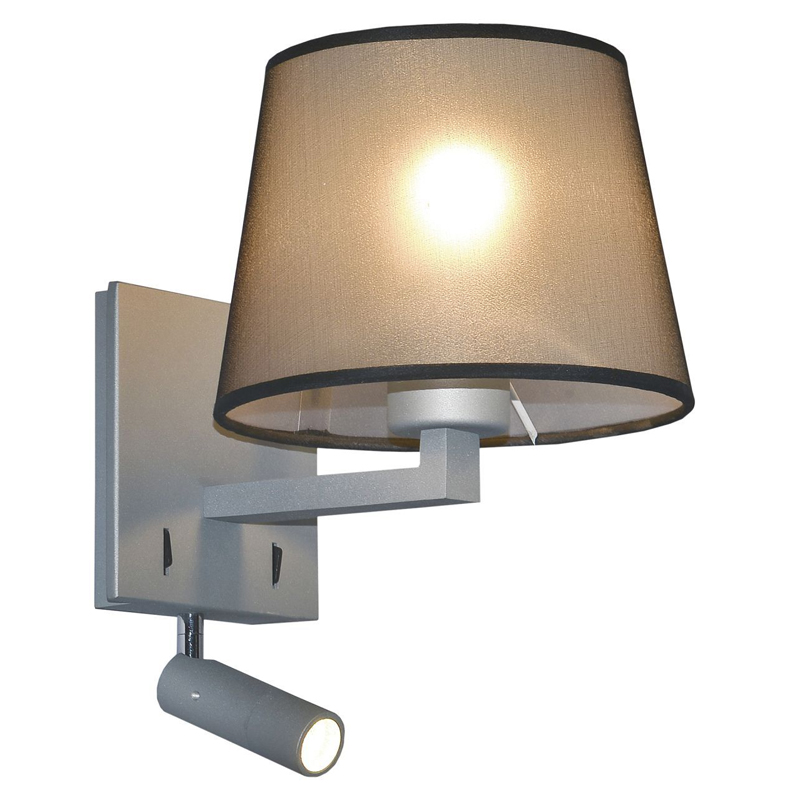 Бра с абажуром и поворотным спотом Trumpet Lamp Grey Серый в Краснодаре | Loft Concept 