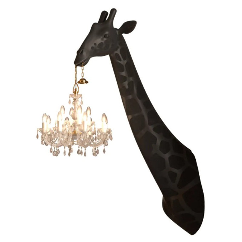 Бра черный жираф Black Giraffe Wall Lamp Sconce Chandalier Черный в Краснодаре | Loft Concept 