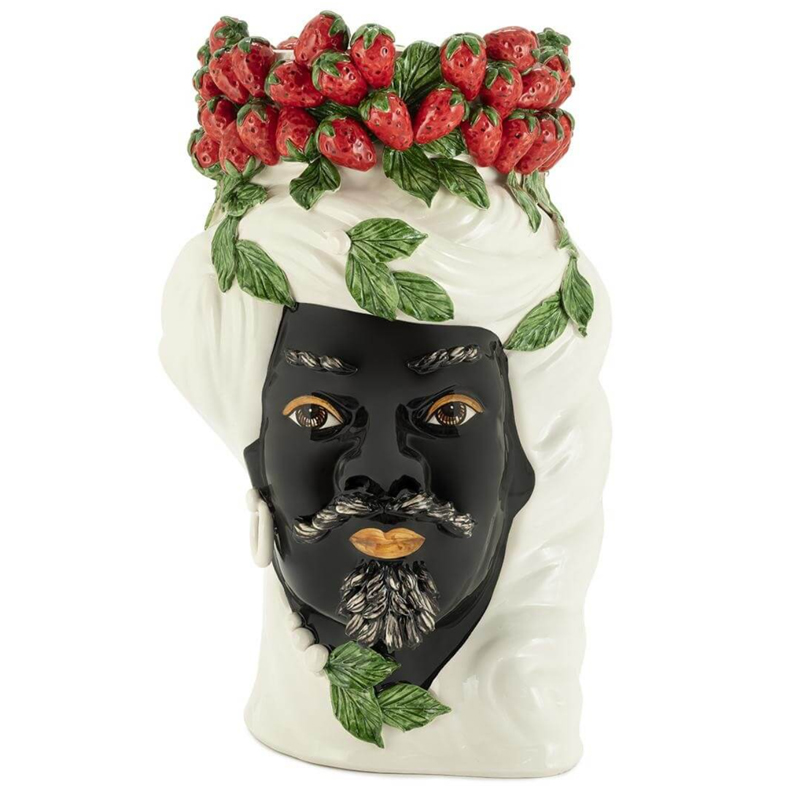 Ваза VASE STRAWBERRIES HEAD MAN BIG White Красный Белый в Краснодаре | Loft Concept 