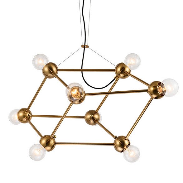 Люстра Molecule Gold Chandelier Золотой в Краснодаре | Loft Concept 