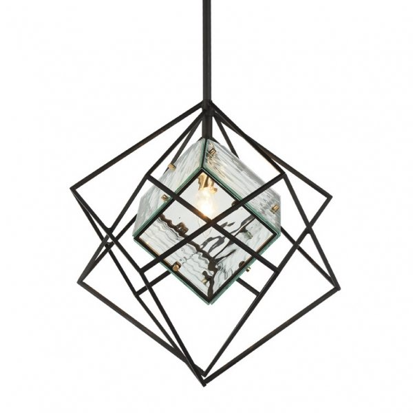 Люстра Glass Cub Pendant 40 Черный в Краснодаре | Loft Concept 