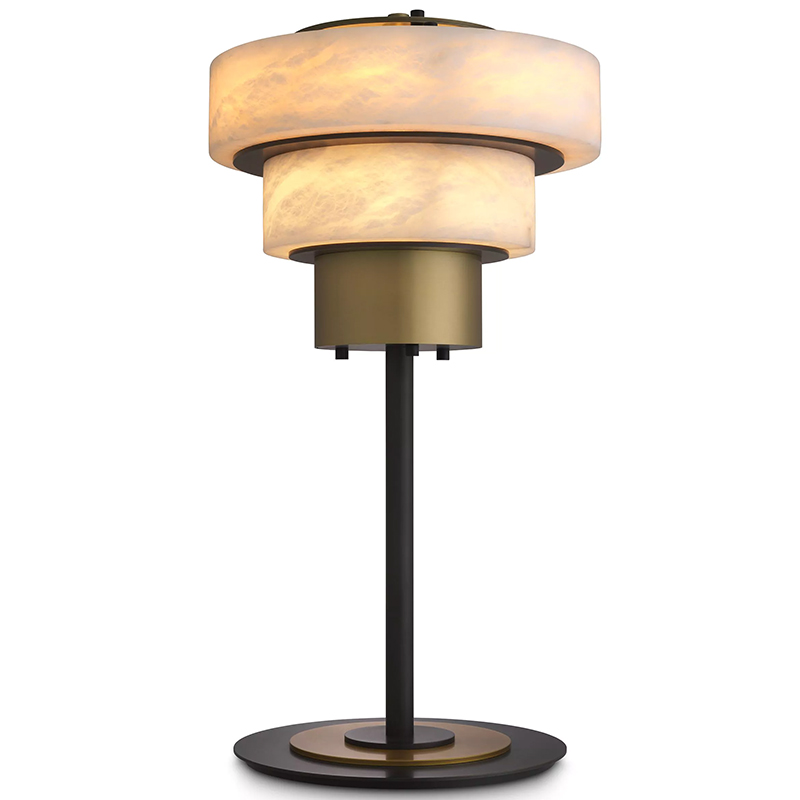 Настольная лампа Eichholtz Table Lamp Zereno Белый Латунь Черный в Краснодаре | Loft Concept 