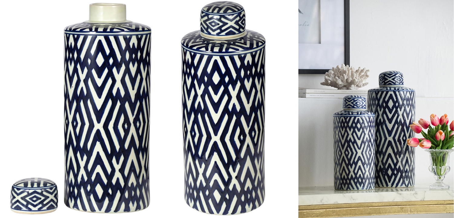 Ваза с крышкой Geometric Pattern 45 - фото