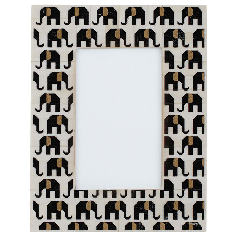 Фоторамка кость Indian Elephants Bone Inlay photo frame Черно-белый в Краснодаре | Loft Concept 