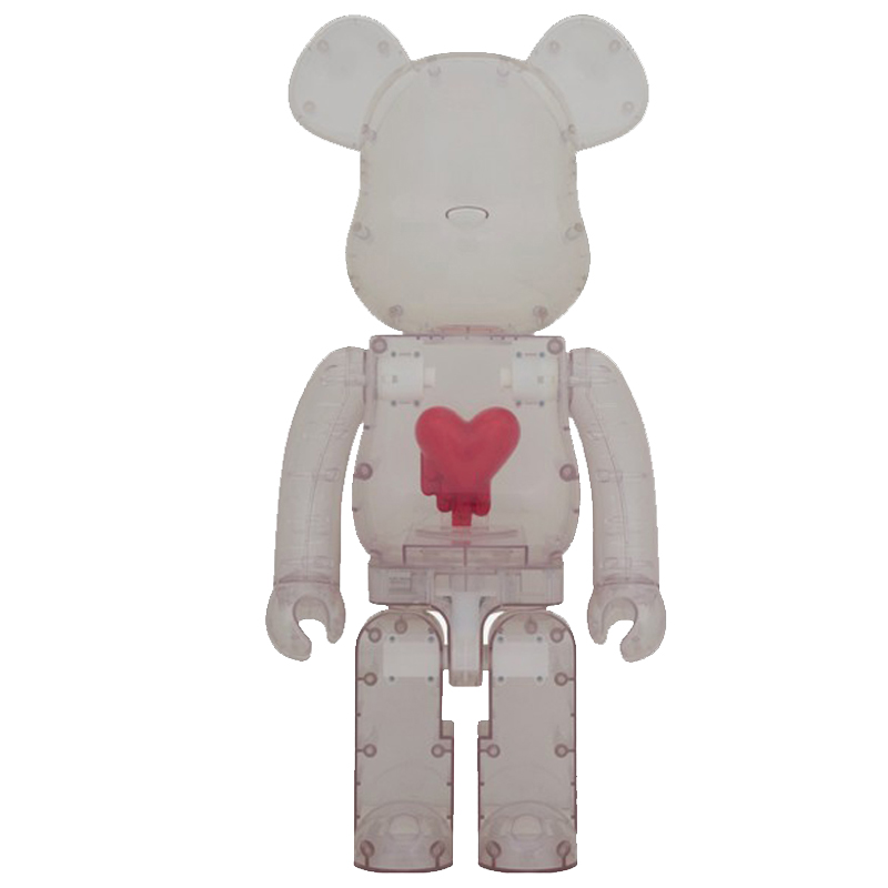 Статуэтка Bearbrick Red Heart Прозрачный (Transparent) Красный в Краснодаре | Loft Concept 