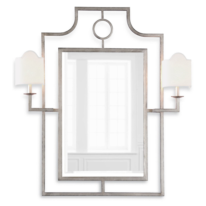 Зеркало с бра Mirror with Sconces Dairile Silver Серебряный в Краснодаре | Loft Concept 