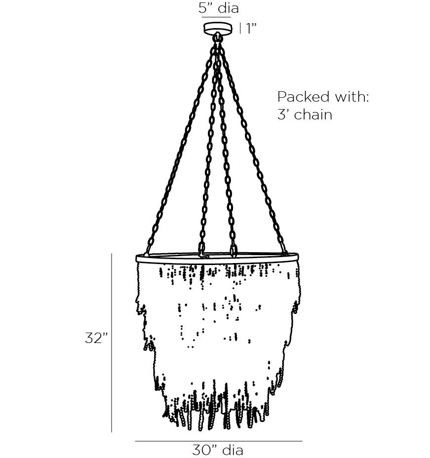 Люстра Амбре деревянные бусы LIZZY CHANDELIER в Краснодаре