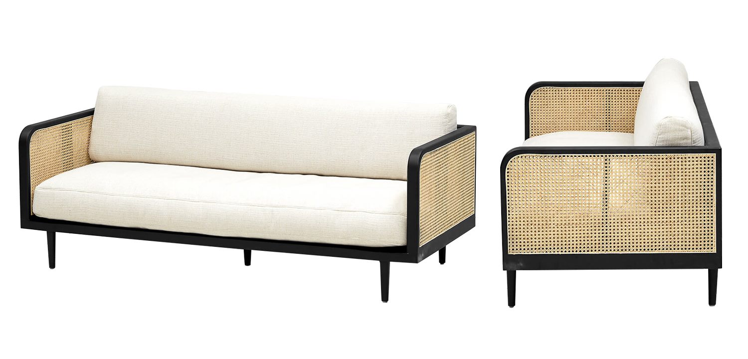 Диван Rattan Decor Sofa and Black - фото №1