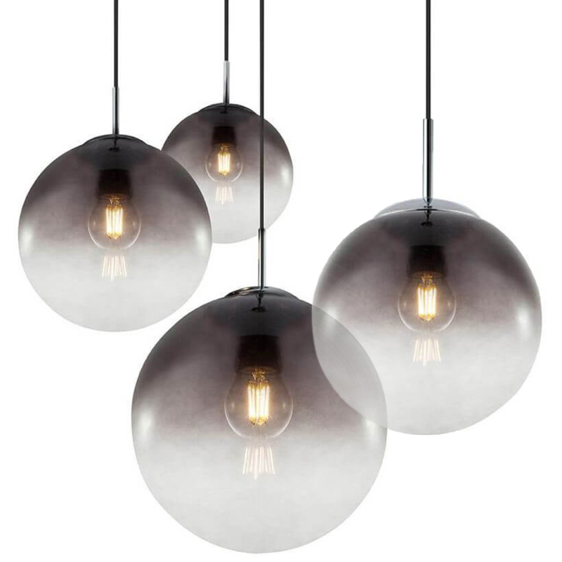 Светильник Ball Sunrise Pendant lamp smok 1 плафон Стекло Смок Хром в Краснодаре | Loft Concept 