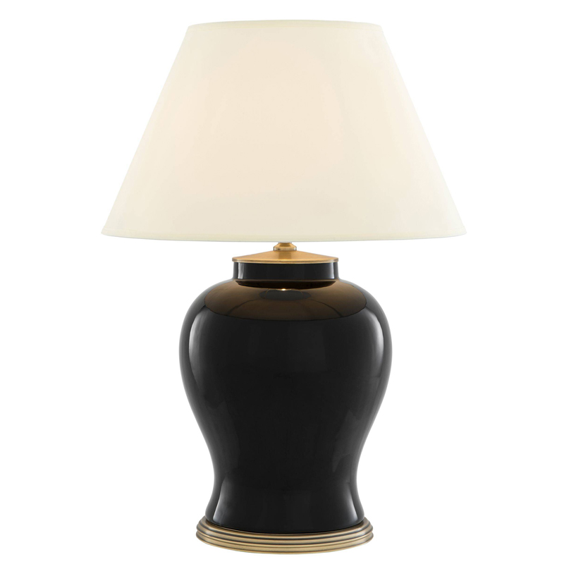 Настольная лампа Eichholtz Table Lamp Mundon Белый Черный Латунь Античная полированная в Краснодаре | Loft Concept 