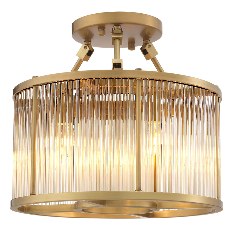 Потолочный светильник Eichholtz  Ceiling Lamp Bernardi S Brass Прозрачное Стекло Латунь в Краснодаре | Loft Concept 