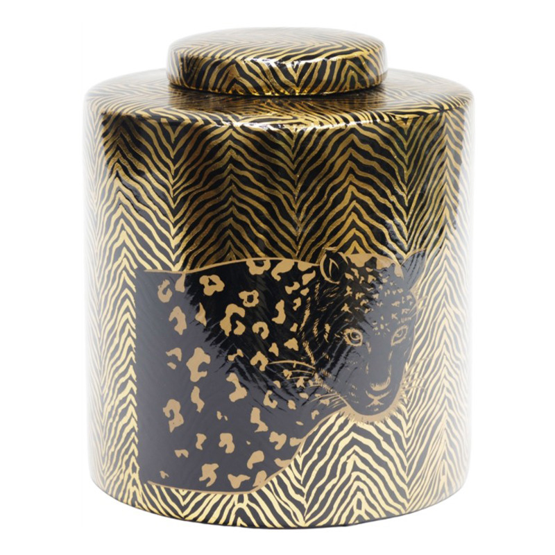 Ваза Leopard Vase black and gold 25 Черный Золотой в Краснодаре | Loft Concept 