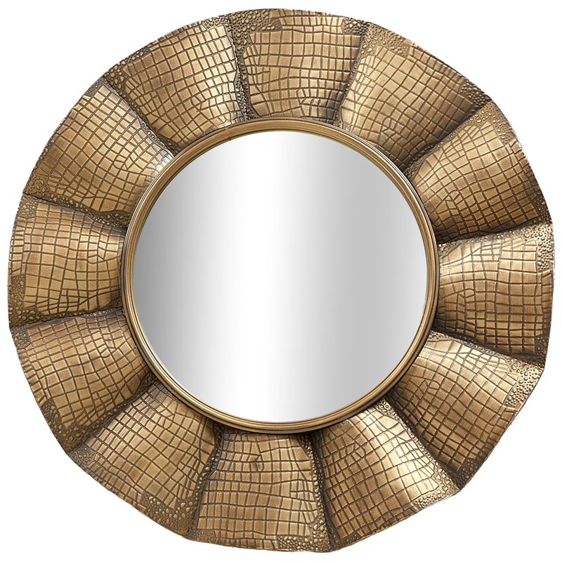 Круглое зеркало Aguirre Round Brass Mirror Латунь Зеркало в Краснодаре | Loft Concept 