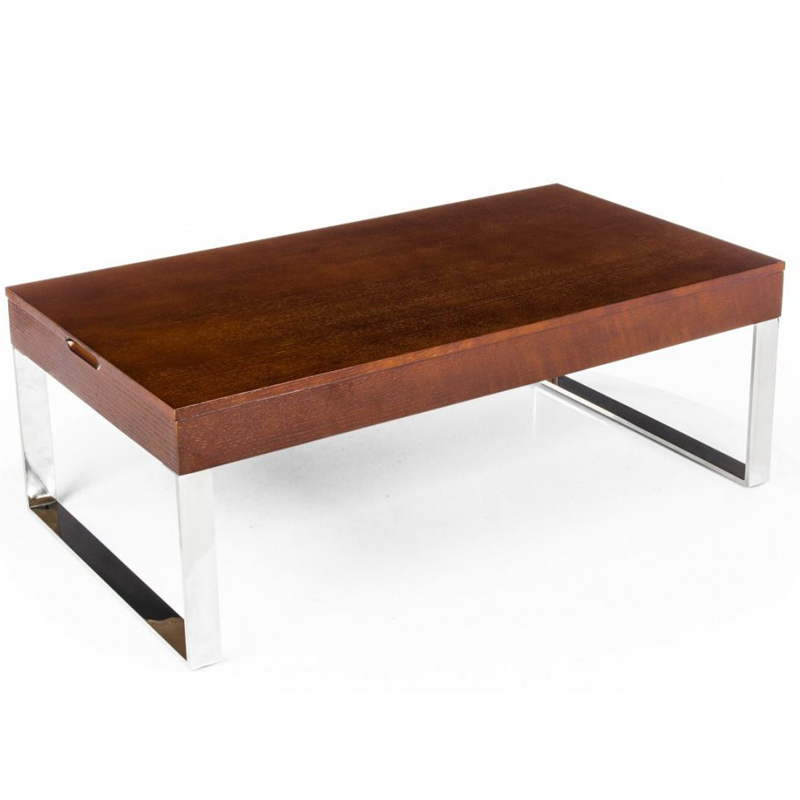 Кофейный стол Annecy Coffee Table brown Коричневый Хром в Краснодаре | Loft Concept 