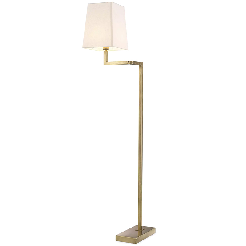 Торшер Eichholtz Floor Lamp Cambell Brass Латунь Винтажная латунь Белый в Краснодаре | Loft Concept 